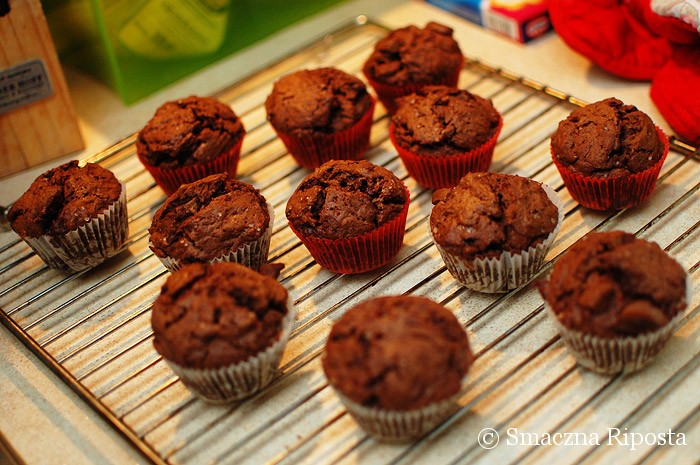 Intensywnie czekoladowe muffinki z kremem mascarpone
